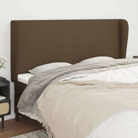 Vidaxl hoofdbord met randen 203x23x118 128 cm stof donkerbruin
