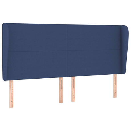 Vidaxl hoofdbord met randen 203x23x118 128 cm stof blauw