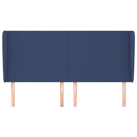 Vidaxl hoofdbord met randen 203x23x118 128 cm stof blauw