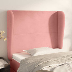 Vidaxl hoofdbord met randen 93x23x118 128 cm fluweel roze
