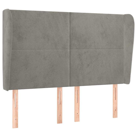 Vidaxl hoofdbord met randen 147x23x118 128 cm fluweel lichtgrijs