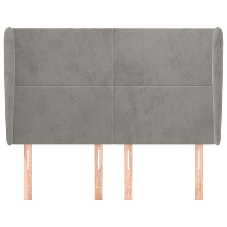 Vidaxl hoofdbord met randen 147x23x118 128 cm fluweel lichtgrijs