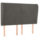 Vidaxl hoofdbord met randen 147x23x118 128 cm fluweel donkergrijs