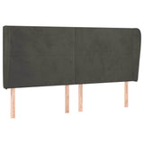 Vidaxl hoofdbord met randen 163x23x118 128 cm fluweel donkergrijs