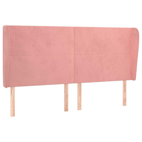 Vidaxl hoofdbord met randen 163x23x118 128 cm fluweel roze