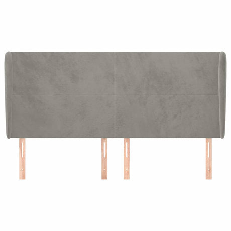 Vidaxl hoofdbord met randen 183x23x118 128 cm fluweel lichtgrijs
