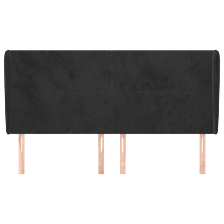 Vidaxl hoofdbord met randen 203x23x118 128 cm fluweel zwart