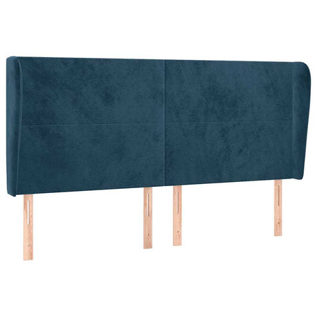 Vidaxl hoofdbord met randen 203x23x118 128 cm fluweel donkerblauw