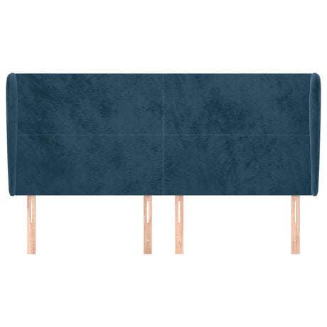 Vidaxl hoofdbord met randen 203x23x118 128 cm fluweel donkerblauw