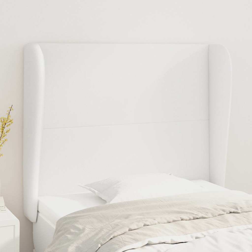 Vidaxl hoofdbord met randen 83x23x118 128 cm kunstleer wit