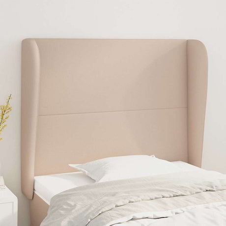 Vidaxl hoofdbord met randen 93x23x118 128 cm kunstleer cappuccinokleur