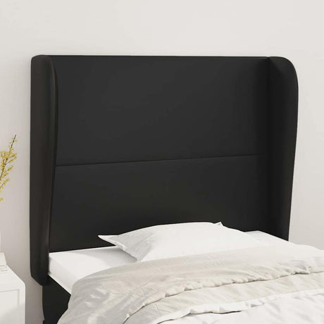 Vidaxl hoofdbord met randen 103x23x118 128 cm kunstleer zwart