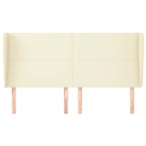 Vidaxl hoofdbord met randen 163x23x118 128 cm kunstleer crèmekleurig