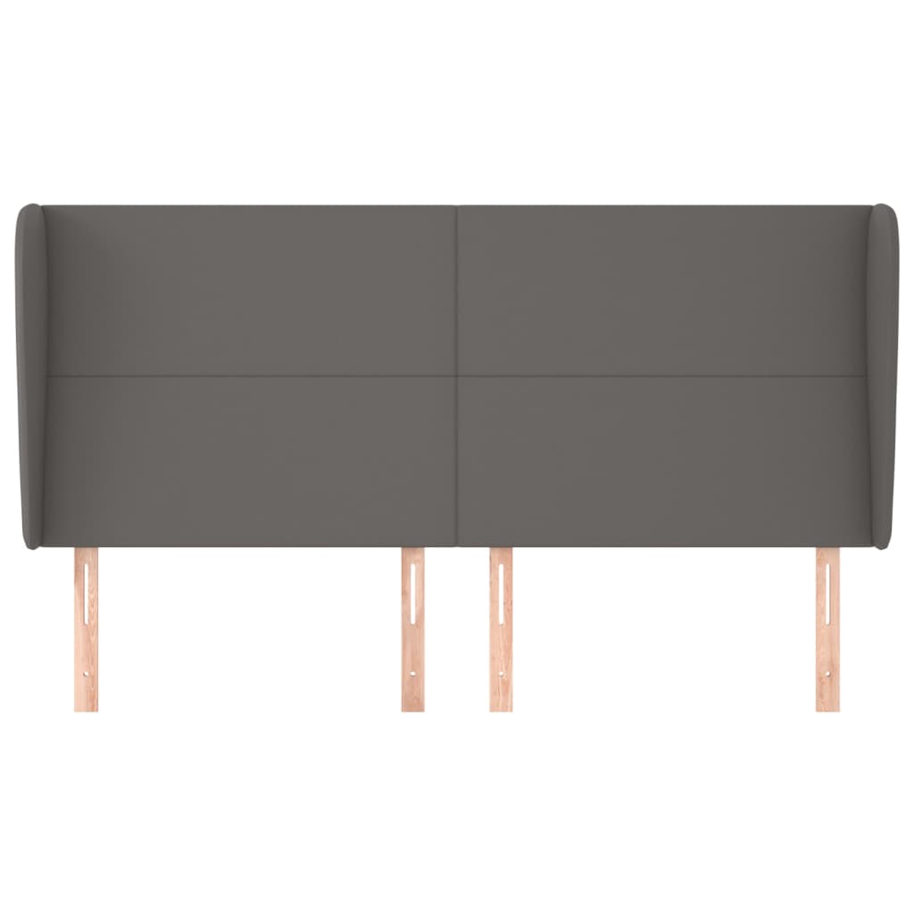 Vidaxl hoofdbord met randen 183x23x118 128 cm kunstleer grijs