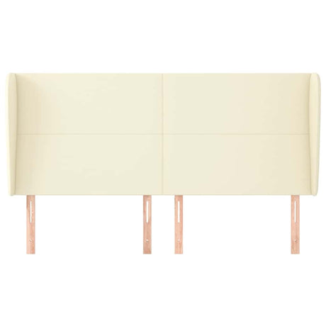 Vidaxl hoofdbord met randen 203x23x118 128 cm kunstleer crèmekleurig