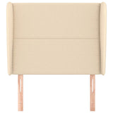 Vidaxl hoofdbord met randen 103x23x118 128 cm stof crèmekleurig
