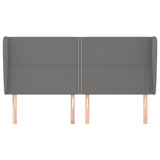 Vidaxl hoofdbord met randen 163x23x118 128 cm stof donkergrijs