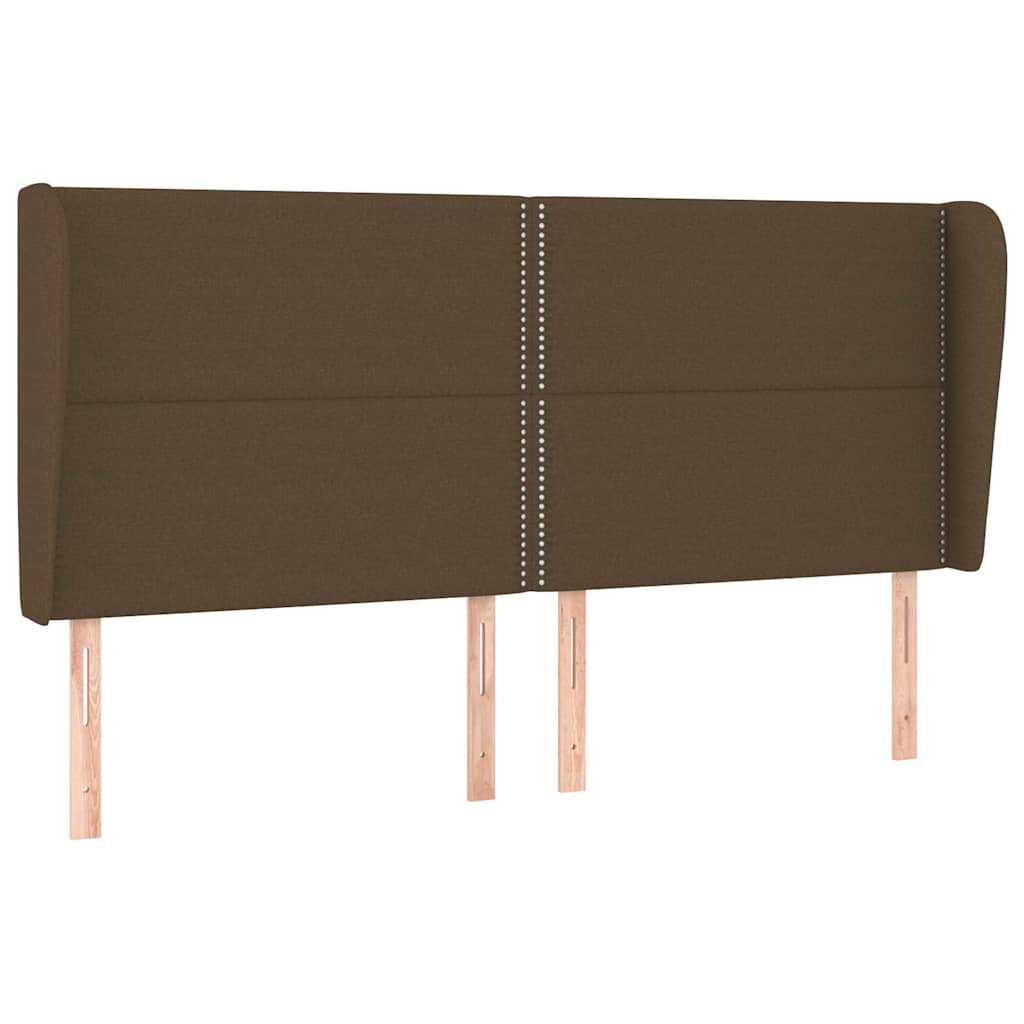 Vidaxl hoofdbord met randen 183x23x118 128 cm stof donkerbruin