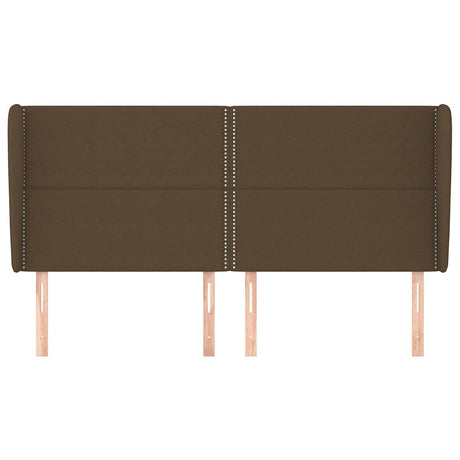 Vidaxl hoofdbord met randen 183x23x118 128 cm stof donkerbruin