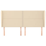 Vidaxl hoofdbord met randen 183x23x118 128 cm stof crèmekleurig