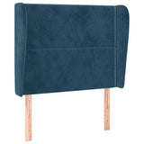 Vidaxl hoofdbord met randen 93x23x118 128 cm fluweel donkerblauw