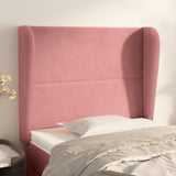 Vidaxl hoofdbord met randen 103x23x118 128 cm fluweel roze