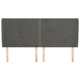 Vidaxl hoofdbord met randen 163x23x118 128 cm fluweel donkergrijs