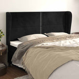 Vidaxl hoofdbord met randen 183x23x118 128 cm fluweel zwart