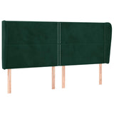 Vidaxl hoofdbord met randen 203x23x118 128 cm fluweel donkergroen