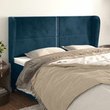 Vidaxl hoofdbord met randen 203x23x118 128 cm fluweel donkerblauw