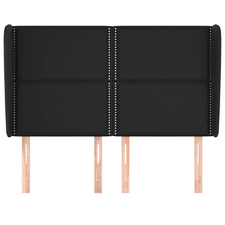 Vidaxl hoofdbord met randen 147x23x118 128 cm kunstleer zwart