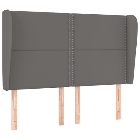 Vidaxl hoofdbord met randen 147x23x118 128 cm kunstleer grijs