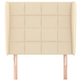 Vidaxl hoofdbord met randen 93x23x118 128 cm stof crèmekleurig