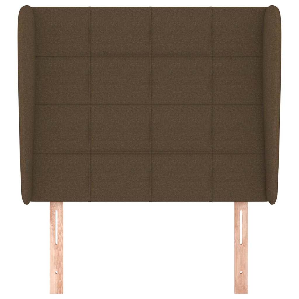 Vidaxl hoofdbord met randen 103x23x118 128 cm stof donkerbruin