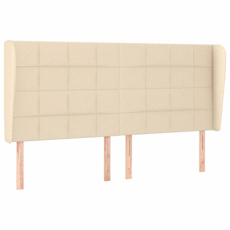 Vidaxl hoofdbord met randen 183x23x118 128 cm stof crèmekleurig