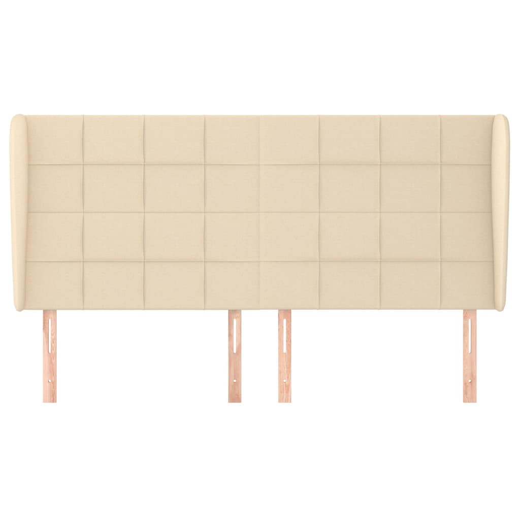 Vidaxl hoofdbord met randen 183x23x118 128 cm stof crèmekleurig