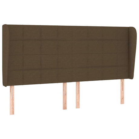 Vidaxl hoofdbord met randen 203x23x118 128 cm stof donkerbruin