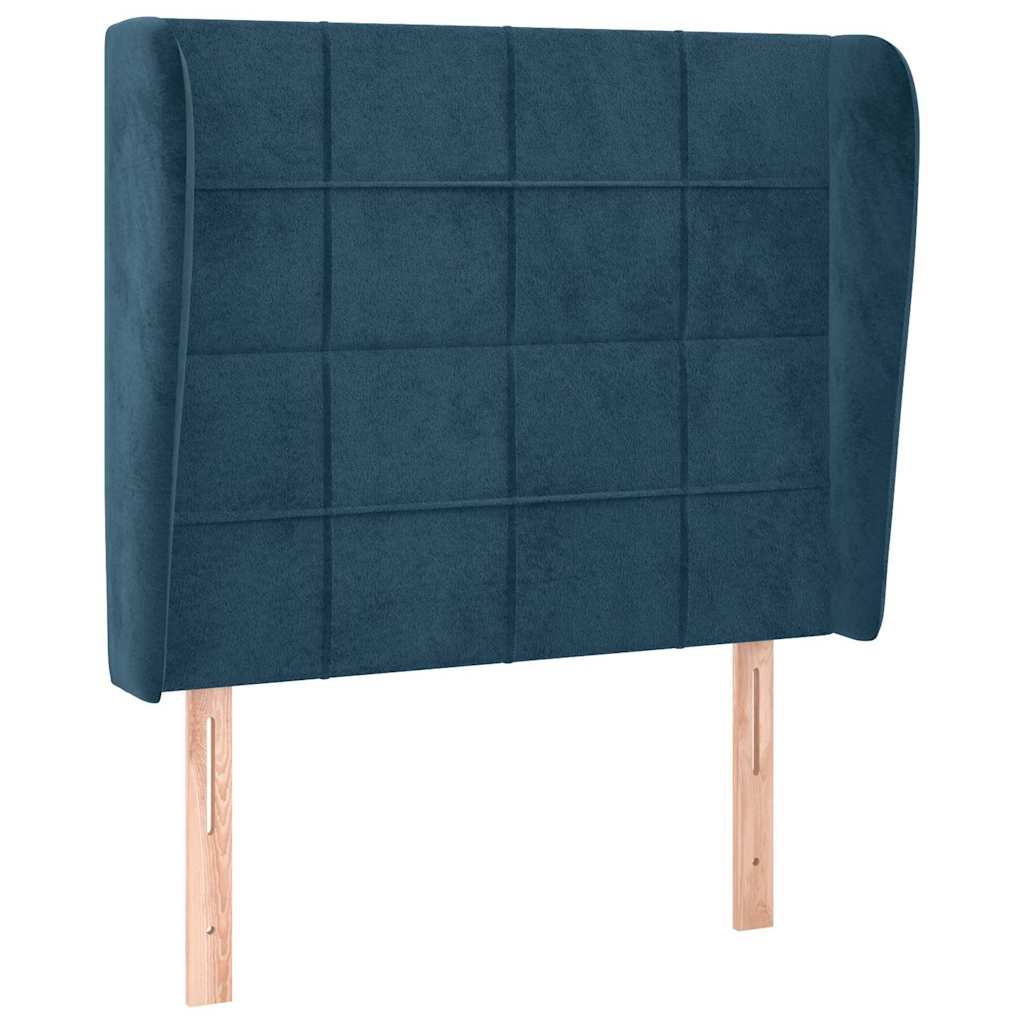 Vidaxl hoofdbord met randen 103x23x118 128 cm fluweel donkerblauw