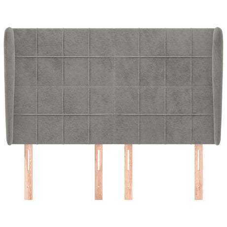 Vidaxl hoofdbord met randen 147x23x118 128 cm fluweel lichtgrijs