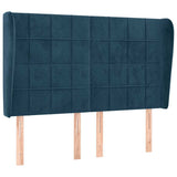 Vidaxl hoofdbord met randen 147x23x118 128 cm fluweel donkerblauw