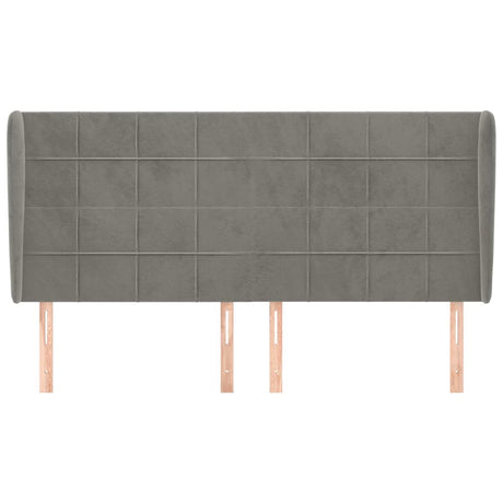Vidaxl hoofdbord met randen 163x23x118 128 cm fluweel lichtgrijs