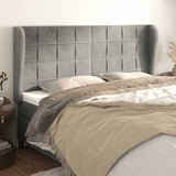 Vidaxl hoofdbord met randen 163x23x118 128 cm fluweel lichtgrijs