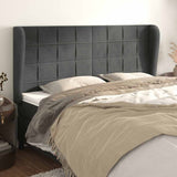 Vidaxl hoofdbord met randen 163x23x118 128 cm fluweel donkergrijs