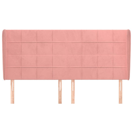 Vidaxl hoofdbord met randen 163x23x118 128 cm fluweel roze