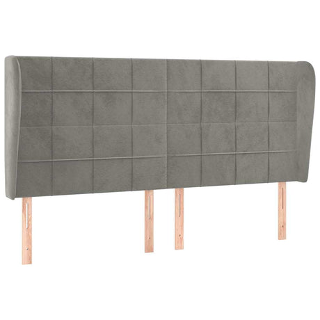Vidaxl hoofdbord met randen 183x23x118 128 cm fluweel lichtgrijs