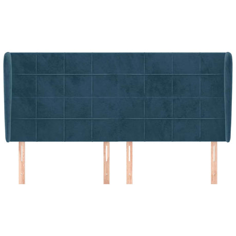 Vidaxl hoofdbord met randen 183x23x118 128 cm fluweel donkerblauw