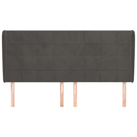 Vidaxl hoofdbord met randen 203x23x118 128 cm fluweel donkergrijs