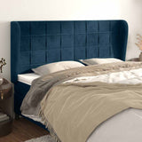 Vidaxl hoofdbord met randen 203x23x118 128 cm fluweel donkerblauw