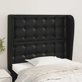 Vidaxl hoofdbord met randen 103x23x118 128 cm kunstleer zwart