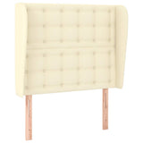 Vidaxl hoofdbord met randen 103x23x118 128 cm kunstleer crèmekleurig